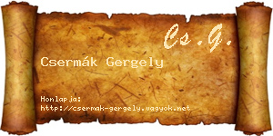 Csermák Gergely névjegykártya